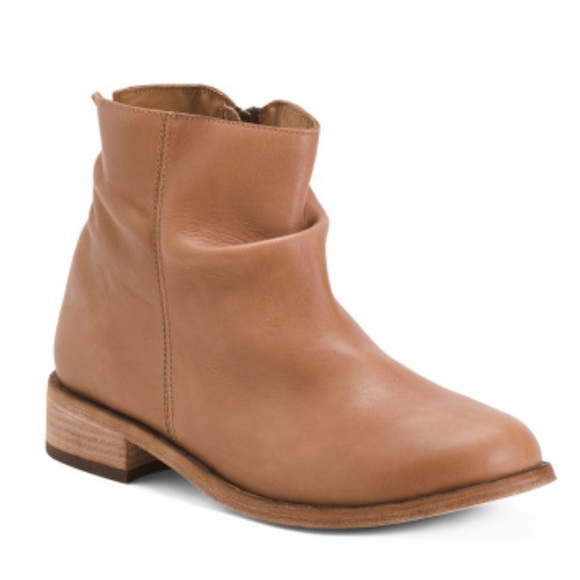 Beek Quail Slouchy Zip Bootie Saddle Brown Leather Round Toe Ankle Boots - Picture 3 of 14